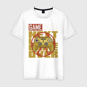 Мужская футболка хлопок с принтом Gamers в Курске, 100% хлопок | прямой крой, круглый вырез горловины, длина до линии бедер, слегка спущенное плечо. | gamers | джойстик | игрок | скил | уровень | япония