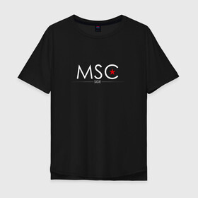 Мужская футболка хлопок Oversize с принтом MSCside collection | MSC (2021) в Курске, 100% хлопок | свободный крой, круглый ворот, “спинка” длиннее передней части | 0x000000123 | moscow | moscow side | mscside | москва