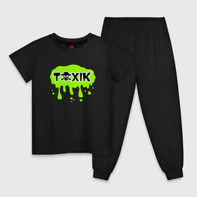 Детская пижама хлопок с принтом Токсик (toxik) в Курске, 100% хлопок |  брюки и футболка прямого кроя, без карманов, на брюках мягкая резинка на поясе и по низу штанин
 | toxic | агресивный | конфликтный | негативный человек | токсик | токсичный
