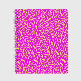 Тетрадь с принтом Абстрактные узоры в Курске, 100% бумага | 48 листов, плотность листов — 60 г/м2, плотность картонной обложки — 250 г/м2. Листы скреплены сбоку удобной пружинной спиралью. Уголки страниц и обложки скругленные. Цвет линий — светло-серый
 | abstract | military | neon | pattern | pink | purple | texture | абстракция | бактерии | волны | восточные | гламур | желтые узоры | камуфляж | кудрявые | милитари | нежные | неоновые | орнамент | паттерн | пятна | резьба