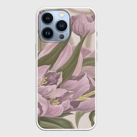 Чехол для iPhone 13 Pro с принтом Сахарный розовый в Курске,  |  | flowers | sugar pink | бутоны | весна | женственность | нежность | природа | тюльпан | флавер | цветы