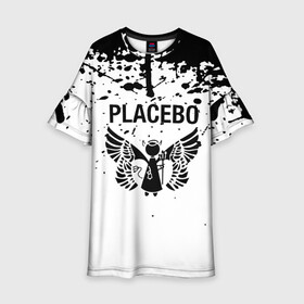 Детское платье 3D с принтом placebo в Курске, 100% полиэстер | прямой силуэт, чуть расширенный к низу. Круглая горловина, на рукавах — воланы | black eyed | black market music | every you every me | nancy boy | placebo | placebo interview | placebo live | placebo nancy | pure morning | running up that hill | special k | taste in men | where is my mind | without you i’m nothing