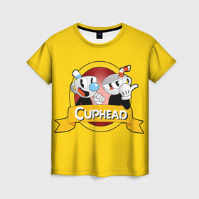 Женская футболка 3D с принтом CUPHEAD КАПХЕД в Курске, 100% полиэфир ( синтетическое хлопкоподобное полотно) | прямой крой, круглый вырез горловины, длина до линии бедер | cuphead | боссы | игра | капхед