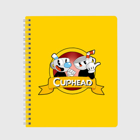 Тетрадь с принтом CUPHEAD КАПХЕД в Курске, 100% бумага | 48 листов, плотность листов — 60 г/м2, плотность картонной обложки — 250 г/м2. Листы скреплены сбоку удобной пружинной спиралью. Уголки страниц и обложки скругленные. Цвет линий — светло-серый
 | cuphead | боссы | игра | капхед