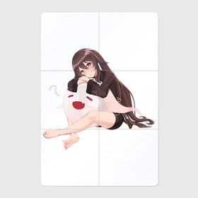 Магнитный плакат 2Х3 с принтом Отдыхающая Ху Тао в Курске, Полимерный материал с магнитным слоем | 6 деталей размером 9*9 см | арт | милая девушка | отдых | привидение | призрак | рисунок | ху тао