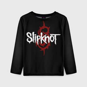 Детский лонгслив 3D с принтом Slipknot Надпись в Курске, 100% полиэстер | длинные рукава, круглый вырез горловины, полуприлегающий силуэт
 | Тематика изображения на принте: metal | music | rock | slipknot | логотип | металл | музыка | надпись | пентаграмма | рок | слипкнот | узор | цифры