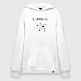 Худи SuperOversize хлопок с принтом Cuphead в Курске, 70% хлопок, 30% полиэстер, мягкий начес внутри | карман-кенгуру, эластичная резинка на манжетах и по нижней кромке, двухслойный капюшон
 | cuphead | tdcuphd | горит пукан | двое | игры | невозможно пройти. | чашки головы | чашкоголовые