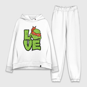 Женский костюм хлопок Oversize с принтом Love Turtles в Курске,  |  | donatello | leonardo | michelangelo | ninja | pizza | raphael | turtles | донателло | животные | карате | комикс | комиксы | леонардо | микеланджело | мультфильм | мутант | мутанты | ниндзя | пицца | рафаэль | сплинтер | супергерой