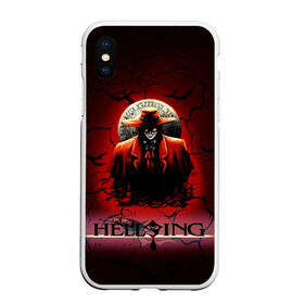 Чехол для iPhone XS Max матовый с принтом HELLSING SSS в Курске, Силикон | Область печати: задняя сторона чехла, без боковых панелей | bats | cracked | hellsing film | hellsing lettering | hellsing print | helsing | red | van hellsing | ван хельсинг | красный | летучие мыши | надпись хельсинг | принт хельсинг | трещены | фильм хельсинг | хельсинг