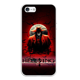 Чехол для iPhone 5/5S матовый с принтом HELLSING SSS в Курске, Силикон | Область печати: задняя сторона чехла, без боковых панелей | bats | cracked | hellsing film | hellsing lettering | hellsing print | helsing | red | van hellsing | ван хельсинг | красный | летучие мыши | надпись хельсинг | принт хельсинг | трещены | фильм хельсинг | хельсинг