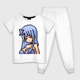 Детская пижама хлопок с принтом Pixel art anime girl в Курске, 100% хлопок |  брюки и футболка прямого кроя, без карманов, на брюках мягкая резинка на поясе и по низу штанин
 | anime | art | girl | manga | pixel | аниме | арт | девушка | манга | пиксель