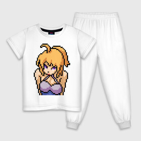 Детская пижама хлопок с принтом Pixel art anime в Курске, 100% хлопок |  брюки и футболка прямого кроя, без карманов, на брюках мягкая резинка на поясе и по низу штанин
 | anime | art | girl | manga | pixel | аниме | арт | девушка | манга | пиксель