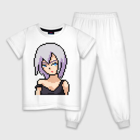 Детская пижама хлопок с принтом Pixel art anime в Курске, 100% хлопок |  брюки и футболка прямого кроя, без карманов, на брюках мягкая резинка на поясе и по низу штанин
 | anime | art | girl | manga | pixel | аниме | арт | девушка | манга | пиксель