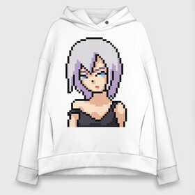 Женское худи Oversize хлопок с принтом Pixel art anime в Курске, френч-терри — 70% хлопок, 30% полиэстер. Мягкий теплый начес внутри —100% хлопок | боковые карманы, эластичные манжеты и нижняя кромка, капюшон на магнитной кнопке | anime | art | girl | manga | pixel | аниме | арт | девушка | манга | пиксель