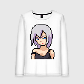 Женский лонгслив хлопок с принтом Pixel art anime в Курске, 100% хлопок |  | anime | art | girl | manga | pixel | аниме | арт | девушка | манга | пиксель