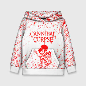 Детская толстовка 3D с принтом cannibal corpse в Курске, 100% полиэстер | двухслойный капюшон со шнурком для регулировки, мягкие манжеты на рукавах и по низу толстовки, спереди карман-кенгуру с мягким внутренним слоем | Тематика изображения на принте: cannibal | cannibal corpse | cannibal corpse butchered at birth | cannibal corpse eaten back to life | cannibal corpse hammer smashed face | corpse | death metal | металл | пластинки с металлическим лезвием | рок | труп каннибала