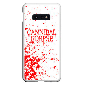 Чехол для Samsung S10E с принтом cannibal corpse в Курске, Силикон | Область печати: задняя сторона чехла, без боковых панелей | Тематика изображения на принте: cannibal | cannibal corpse | cannibal corpse butchered at birth | cannibal corpse eaten back to life | cannibal corpse hammer smashed face | corpse | death metal | металл | пластинки с металлическим лезвием | рок | труп каннибала