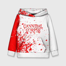 Детская толстовка 3D с принтом cannibal corpse в Курске, 100% полиэстер | двухслойный капюшон со шнурком для регулировки, мягкие манжеты на рукавах и по низу толстовки, спереди карман-кенгуру с мягким внутренним слоем | Тематика изображения на принте: cannibal | cannibal corpse | cannibal corpse butchered at birth | cannibal corpse eaten back to life | cannibal corpse hammer smashed face | corpse | death metal | металл | пластинки с металлическим лезвием | рок | труп каннибала