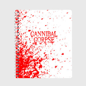 Тетрадь с принтом cannibal corpse в Курске, 100% бумага | 48 листов, плотность листов — 60 г/м2, плотность картонной обложки — 250 г/м2. Листы скреплены сбоку удобной пружинной спиралью. Уголки страниц и обложки скругленные. Цвет линий — светло-серый
 | cannibal | cannibal corpse | cannibal corpse butchered at birth | cannibal corpse eaten back to life | cannibal corpse hammer smashed face | corpse | death metal | металл | пластинки с металлическим лезвием | рок | труп каннибала