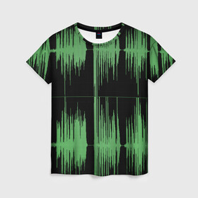 Женская футболка 3D с принтом AUDIOWAVE в Курске, 100% полиэфир ( синтетическое хлопкоподобное полотно) | прямой крой, круглый вырез горловины, длина до линии бедер | underground | звук | звуковая волна | звукорежиссер | прикол