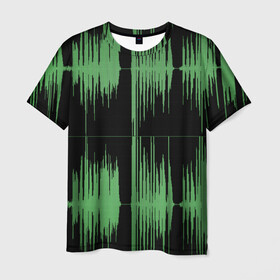 Мужская футболка 3D с принтом AUDIOWAVE в Курске, 100% полиэфир | прямой крой, круглый вырез горловины, длина до линии бедер | Тематика изображения на принте: underground | звук | звуковая волна | звукорежиссер | прикол