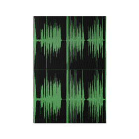 Обложка для паспорта матовая кожа с принтом AUDIOWAVE в Курске, натуральная матовая кожа | размер 19,3 х 13,7 см; прозрачные пластиковые крепления | Тематика изображения на принте: underground | звук | звуковая волна | звукорежиссер | прикол