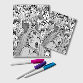 Блокнот с принтом KAGUYA AHEGAO чернобелое в Курске, 100% бумага | 48 листов, плотность листов — 60 г/м2, плотность картонной обложки — 250 г/м2. Листы скреплены удобной пружинной спиралью. Цвет линий — светло-серый
 | Тематика изображения на принте: ahegao | japanese anime | kaguya | kawai | kowai | oppai | otaku | senpai | sugoi | waifu | yandere | ахегао | кагуя | ковай | отаку | семпай | сенпай | сэмпай | яндере | японская анимация