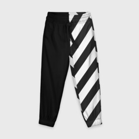Детские брюки 3D с принтом Черно-Белые Полосы в Курске, 100% полиэстер | манжеты по низу, эластичный пояс регулируется шнурком, по бокам два кармана без застежек, внутренняя часть кармана из мелкой сетки | black and white | lines | stripes | полосы | черно белый