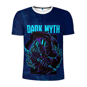 Мужская футболка 3D спортивная с принтом Dark Myth в Курске, 100% полиэстер с улучшенными характеристиками | приталенный силуэт, круглая горловина, широкие плечи, сужается к линии бедра | steampunk | арт | графика | обои | плакат | постер | стимпанк