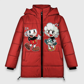 Женская зимняя куртка Oversize с принтом CUPHEAD в Курске, верх — 100% полиэстер; подкладка — 100% полиэстер; утеплитель — 100% полиэстер | длина ниже бедра, силуэт Оверсайз. Есть воротник-стойка, отстегивающийся капюшон и ветрозащитная планка. 

Боковые карманы с листочкой на кнопках и внутренний карман на молнии | art | cartoon | cup | cuphead | devil | dice | game | king | love | lovers | mugman | the | арт | бос | босс | голова | демон | дьявол | игра | капхед | любовь | магмен | мультик | мультфильм | платформер | чаша | чашка | человек | черт