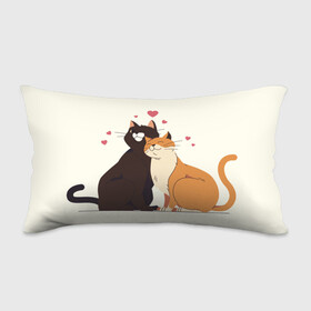 Подушка 3D антистресс с принтом Влюбленные котики в Курске, наволочка — 100% полиэстер, наполнитель — вспененный полистирол | состоит из подушки и наволочки на молнии | котики | коты любовь | любовь | мартовские коты | сердечки