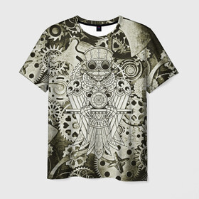 Мужская футболка 3D с принтом Стимпанк Сова в Курске, 100% полиэфир | прямой крой, круглый вырез горловины, длина до линии бедер | steam punk | steampank | steampunk | гранж | механизм | мода | ретро | сова | стиль | стимпанк | шестеренка