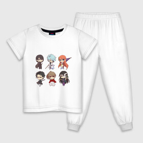 Детская пижама хлопок с принтом Gintama Characters в Курске, 100% хлопок |  брюки и футболка прямого кроя, без карманов, на брюках мягкая резинка на поясе и по низу штанин
 | Тематика изображения на принте: anime | ginatama | manga | аниме | гинтама | друзья | манга
