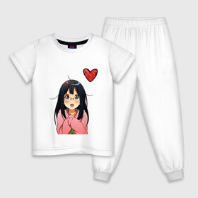 Детская пижама хлопок с принтом Anime love в Курске, 100% хлопок |  брюки и футболка прямого кроя, без карманов, на брюках мягкая резинка на поясе и по низу штанин
 | anime | аниме | девушка | очки | сердце | смущение | тян
