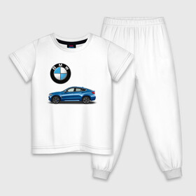 Детская пижама хлопок с принтом BMW X6 в Курске, 100% хлопок |  брюки и футболка прямого кроя, без карманов, на брюках мягкая резинка на поясе и по низу штанин
 | bmw | car | jeep | германия | машина | скорость