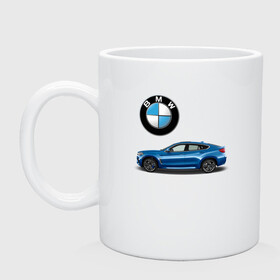 Кружка керамическая с принтом BMW X6 в Курске, керамика | объем — 330 мл, диаметр — 80 мм. Принт наносится на бока кружки, можно сделать два разных изображения | bmw | car | jeep | германия | машина | скорость