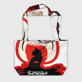 Пляжная сумка 3D с принтом Sabrina Spellman в Курске, 100% полиэстер | застегивается на металлическую кнопку; внутренний карман застегивается на молнию. Стенки укреплены специальным мягким материалом, чтобы защитить содержимое от несильных ударов
 | sabrina | sabrina spellman | красный | леденящие душу приключения сабрины