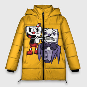 Женская зимняя куртка Oversize с принтом CUPHEAD в Курске, верх — 100% полиэстер; подкладка — 100% полиэстер; утеплитель — 100% полиэстер | длина ниже бедра, силуэт Оверсайз. Есть воротник-стойка, отстегивающийся капюшон и ветрозащитная планка. 

Боковые карманы с листочкой на кнопках и внутренний карман на молнии | art | cartoon | cup | cuphead | devil | dice | game | king | mugman | the | арт | бос | босс | голова | демон | дьявол | игра | капхед | магмен | мультик | мультфильм | платформер | чаша | чашка | человек | черт