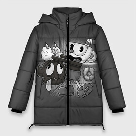 Женская зимняя куртка Oversize с принтом CUPHEAD в Курске, верх — 100% полиэстер; подкладка — 100% полиэстер; утеплитель — 100% полиэстер | длина ниже бедра, силуэт Оверсайз. Есть воротник-стойка, отстегивающийся капюшон и ветрозащитная планка. 

Боковые карманы с листочкой на кнопках и внутренний карман на молнии | art | cartoon | cup | cuphead | devil | dice | game | king | mugman | the | арт | бос | босс | голова | демон | дьявол | игра | капхед | магмен | мультик | мультфильм | платформер | чаша | чашка | человек | черт