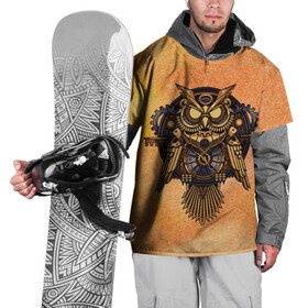 Накидка на куртку 3D с принтом Кибер сова в Курске, 100% полиэстер |  | Тематика изображения на принте: steampunk | арт | графика | обои | плакат | постер | стимпанк