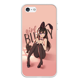 Чехол для iPhone 5/5S матовый с принтом Bunny Girl в Курске, Силикон | Область печати: задняя сторона чехла, без боковых панелей | Тематика изображения на принте: anime | aobuta | bunny | bunny girl | futaba | kaede | mai | nodoka | pfnds | rio | sakuta | shoko | аниме | анимэ | девочка зайка | зайка | каэдэ | комедия | маи | нодока | панда | рио | сакута | сёко | футаба | шоко