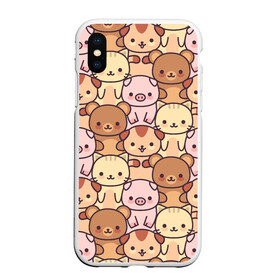 Чехол для iPhone XS Max матовый с принтом Кавайные животные в Курске, Силикон | Область печати: задняя сторона чехла, без боковых панелей | Тематика изображения на принте: animal | animals | bear | cat | cute | kawaii | kitten | kitty | neko | pattern | pig | piggy | кавайи | кот | котенок | котята | кошечка | медведь | медвежата | медвежонок | милота | неко | паттерн | свинка | свинья | собачка | узор | хрюшки |