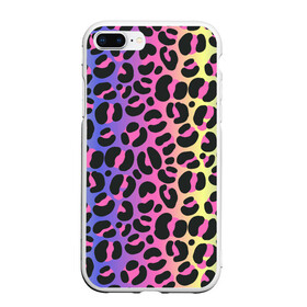 Чехол для iPhone 7Plus/8 Plus матовый с принтом Neon Leopard Pattern в Курске, Силикон | Область печати: задняя сторона чехла, без боковых панелей | africa | afrika | gradient | summer | tropical | африка | африканский узор | градиент | леопард | леопардовый узор | лето | неон | неоновое свечение | паттерт | пятна | разные цвета | саванна | тропики | тропический узор