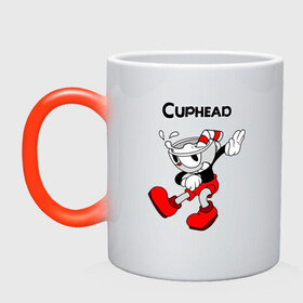 Кружка хамелеон с принтом Cuphead Капхед в Курске, керамика | меняет цвет при нагревании, емкость 330 мл | cup head | cuphead | run and gun | детям | капхед | капхэд | логотипы игр | персонажи игр | чашка