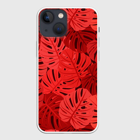 Чехол для iPhone 13 mini с принтом Тропические листья Монстера в Курске,  |  | art | background | design | exotic | fabric | fashion | hawaii | illustration | jungle | leaf | monstera | nature | palm | pattern | plant | summer | texture | tree | tropical | vector | wallpaper | листья | монстера | паттерн | растение | тропика | узоры