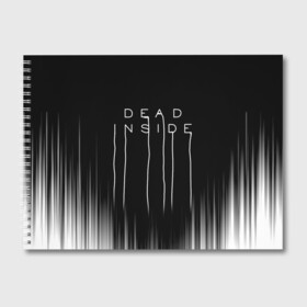 Альбом для рисования с принтом DEAD INSIDE | DEATH STRANDING в Курске, 100% бумага
 | матовая бумага, плотность 200 мг. | dead inside | dont open | гуль | дед инсайт | дединсайт | дэд инсайт | дэдинсайт | интроверт | кен канеки | мертв внутри | мертвый внутри