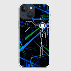 Чехол для iPhone 13 mini с принтом TECH в Курске,  |  | cyberpunk | будущее | киберпанк | компьютер | линии | пк | процессор | сердце | технология