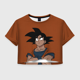 Женская футболка Crop-top 3D с принтом DRAGON BALL ДРАГОН БОЛЛ в Курске, 100% полиэстер | круглая горловина, длина футболки до линии талии, рукава с отворотами | dragon ball | dragon ball super | dragon ball z | dragonball | gohan | goku | vegeta | аниме | вегета | гоку | гохан | драгонболл | драконий жемчуг | жемчуг дракона | манга | сон гоку