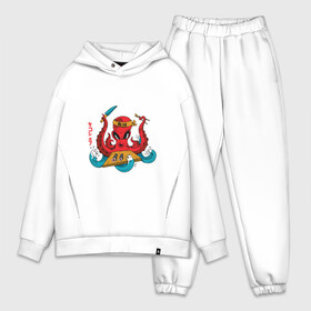 Мужской костюм хлопок OVERSIZE с принтом Осьминог Суши Шеф в Курске,  |  | anime | cook | fish | food | japan | kanji | manga | octopus | red | sushi | волны | еда | кандзи | катакана | кок | красный осьминог | море | надписи | океан | палочки | повар | роллы | рыба | символы | хирагана | япония