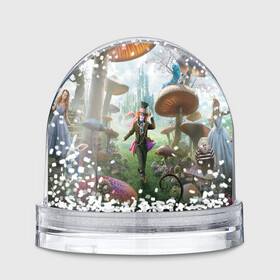 Игрушка Снежный шар с принтом Алиса в Курске, Пластик | Изображение внутри шара печатается на глянцевой фотобумаге с двух сторон | абстракция | алиса | арт | рендеринг | страна чудес